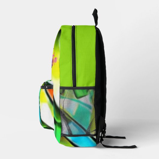 抽象芸術カラフルグラフィックパーソナライズされたバックパック、 プリントバックパック (右)