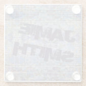 抽象芸術カラフルグラフィティウォールストリートアート ガラスコースター (裏面)