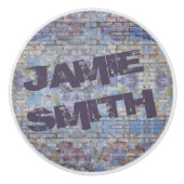 抽象芸術カラフルグラフィティウォールストリートアート セラミックノブ (正面)