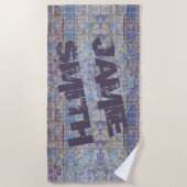 抽象芸術カラフルグラフィティウォールストリートアート ビーチタオル (正面)