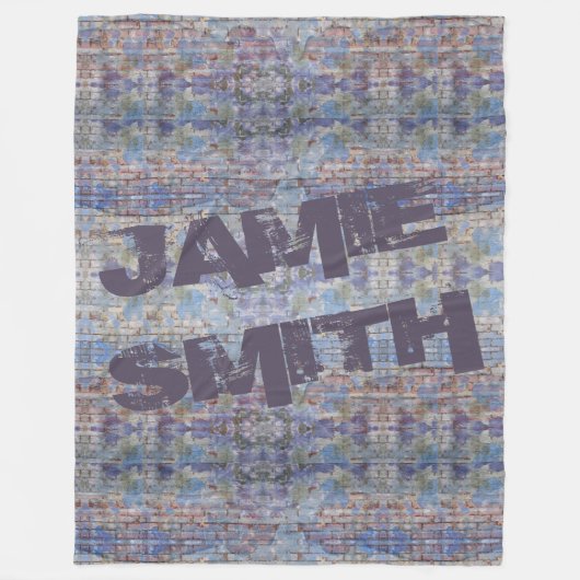 抽象芸術カラフルグラフィティウォールストリートアート フリースブランケット (正面)