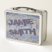 抽象芸術カラフルグラフィティウォールストリートアート メタルランチボックス (裏面)