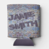 抽象芸術カラフルグラフィティウォールストリートアート 缶クーラー (裏面)