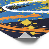 抽象芸術カラフルグラフィティブラシストローク ポスター (角)