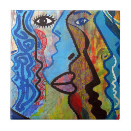 抽象芸術カラフルグラフィティ タイル