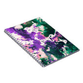 抽象芸術カラフルグリーンとパープル(ばちゃばちゃ)跳ねる絵を描 ノートブック (右側)