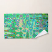 抽象芸術カラフルグリーンウェーブモザイクレトロ バスタオルセット (ハンドタオル)
