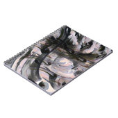 抽象芸術カラフルグレーと紫のパターン ノートブック (左側)