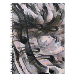 抽象芸術カラフルグレーと紫のパターン ノートブック