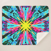 抽象芸術カラフルグローのパターン シェルパブランケット (正面(横))