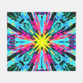 抽象芸術カラフルグローのパターン フリースブランケット (正面(横))