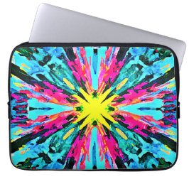 抽象芸術カラフルグローのパターン ラップトップスリーブ