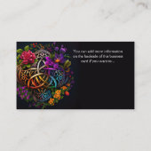 抽象芸術カラフルケルト・デシグ・アイリッシュ・ビジネス・カード 名刺 (裏面)