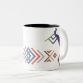 抽象芸術カラフルケーブペトログリフココペリ ツートーンマグカップ (正面右)