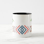 抽象芸術カラフルケーブペトログリフココペリ ツートーンマグカップ (中央)