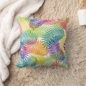 抽象芸術カラフルココナッツの葉のパターン クッション (ブランケット)