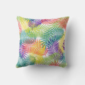 抽象芸術カラフルココナッツの葉のパターン クッション (裏面)