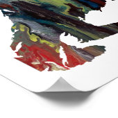 抽象芸術カラフルコッカースパニエル犬 ポスター (角)