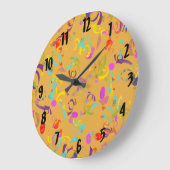 抽象芸術カラフルコンテンポラリー紙吹雪トス ラージ壁時計 (傾斜)