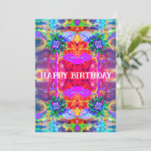 抽象芸術カラフルサイケデリックチャクラひまわり シーズンカード (スタンド正面)