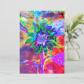 抽象芸術カラフルサイケデリックチャクラひまわり 招待状 (スタンド正面)