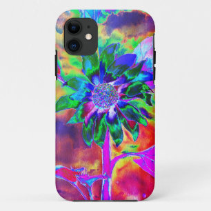 抽象芸術カラフルサイケデリックチャクラひまわり iPhone 11 ケース