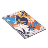 抽象芸術カラフルサマーパームツリーパターン ノートブック (右側)