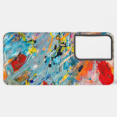 抽象芸術カラフルサムスン銀河系21電話ケース SAMSUNG GALAXYケース (左側面)