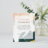 抽象芸術カラフルサンキュー披露宴カード ポストカード (スタンド正面)