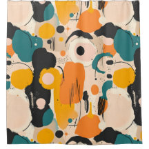 抽象芸術カラフルシャワーカーテン