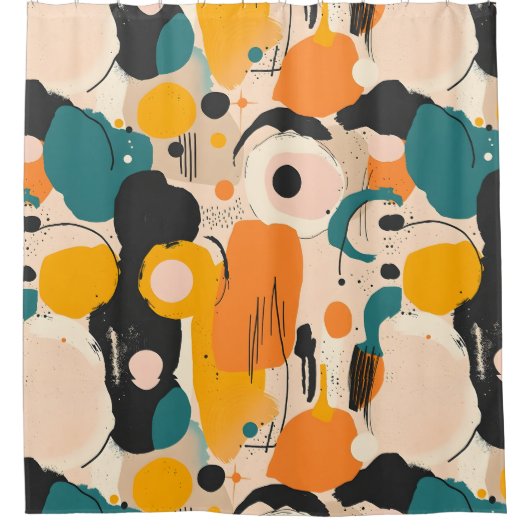 抽象芸術カラフルシャワーカーテン シャワーカーテン (正面)