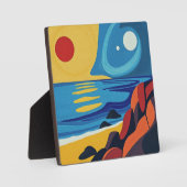 抽象芸術カラフルシースケープアート フォトプラーク (正面)