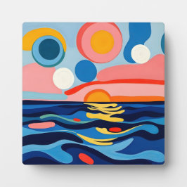 抽象芸術カラフルシースケープアート フォトプラーク