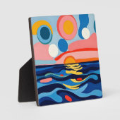 抽象芸術カラフルシースケープアート フォトプラーク (正面)