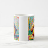 抽象芸術カラフルジャイアントベアパンダデザイン コーヒーマグカップ (中央)
