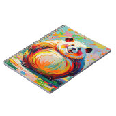 抽象芸術カラフルジャイアントベアパンダデザイン ノートブック (左側)