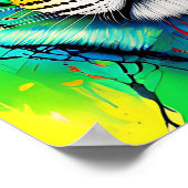 抽象芸術カラフルジャグアーアート ポスター (角)