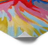 抽象芸術カラフルジャングルライオン ポスター (角)