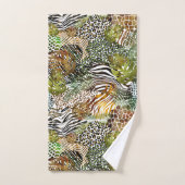 抽象芸術カラフルジャングル バスタオルセット (ハンドタオル)