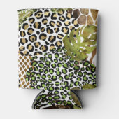 抽象芸術カラフルジャングル 缶クーラー (正面)