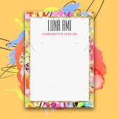 抽象芸術カラフルジュエリーネックレスイヤリングホルダー 名刺