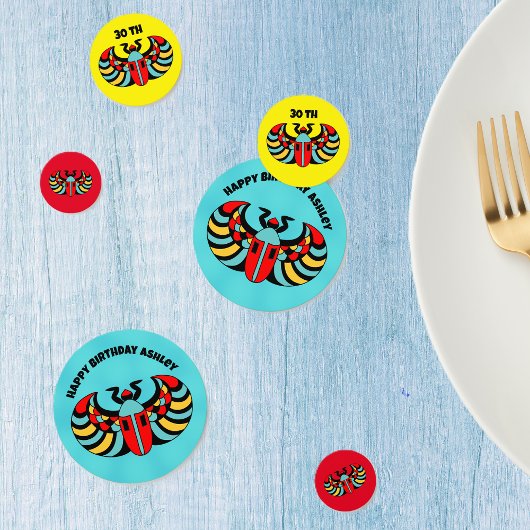 抽象芸術カラフルスカラブカブトムズハッピーバースデー コンフェッティ