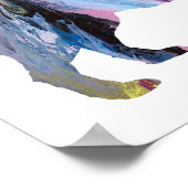 抽象芸術カラフルスキッペルケのシルエット ポスター (角)