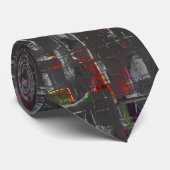 抽象芸術カラフルスケッチジュートの下の暗い夜 ネクタイ (ロール)