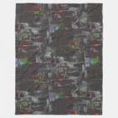 抽象芸術カラフルスケッチジュートの下の暗い夜 フリースブランケット (正面)