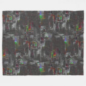 抽象芸術カラフルスケッチジュートの下の暗い夜 フリースブランケット (正面(横))