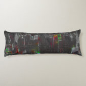 抽象芸術カラフルスケッチジュートの下の暗い夜 ボディピロー (裏面)