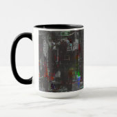 抽象芸術カラフルスケッチジュートの下の暗い夜 マグカップ (左)