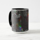 抽象芸術カラフルスケッチジュートの下の暗い夜 マグカップ (正面左)