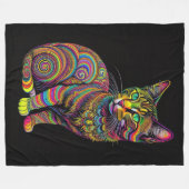 抽象芸術カラフルスケッチ フリースブランケット (正面(横))